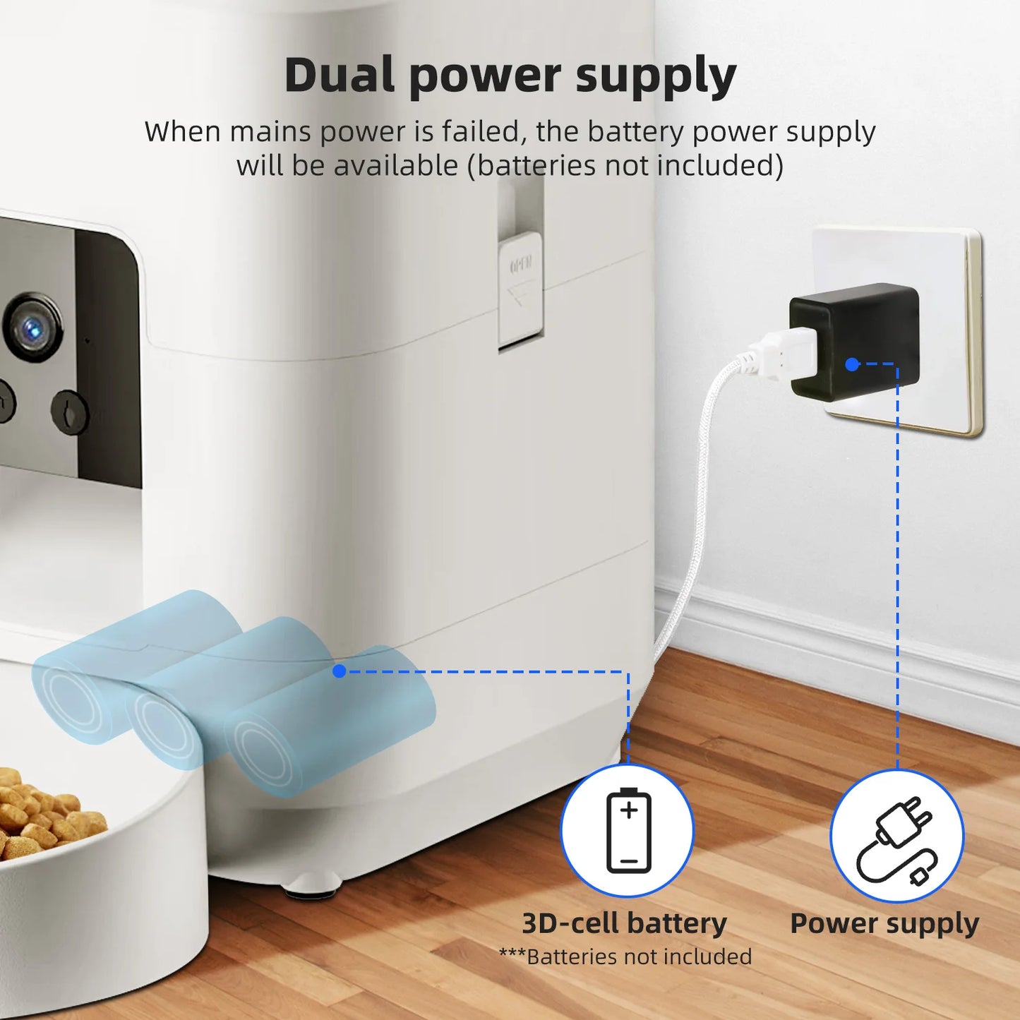 2L Smart Pet Feeder with Video Automatic Feeder Dried Dog Food Dispenser Timed Quantization WIFI Control Cat Feeder Pet Dog Bowl
