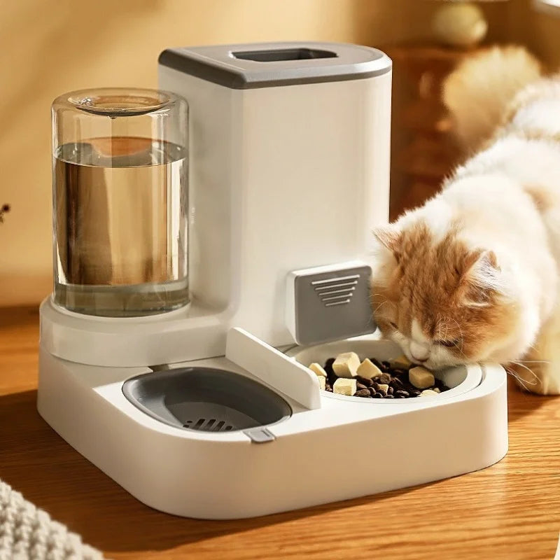 Automatic Dog Cat Feeder and Water Dispenser Gravity Food Feeder and Waterer Set with Pet Food Bowl Universal Pet Supplies