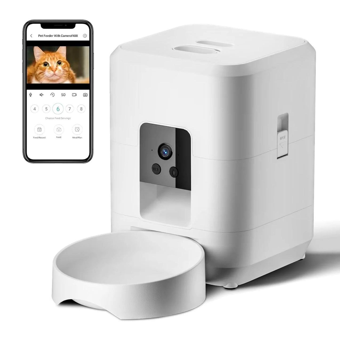 2L Smart Pet Feeder with Video Automatic Feeder Dried Dog Food Dispenser Timed Quantization WIFI Control Cat Feeder Pet Dog Bowl