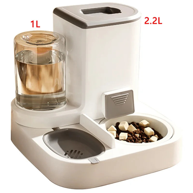 Automatic Dog Cat Feeder and Water Dispenser Gravity Food Feeder and Waterer Set with Pet Food Bowl Universal Pet Supplies