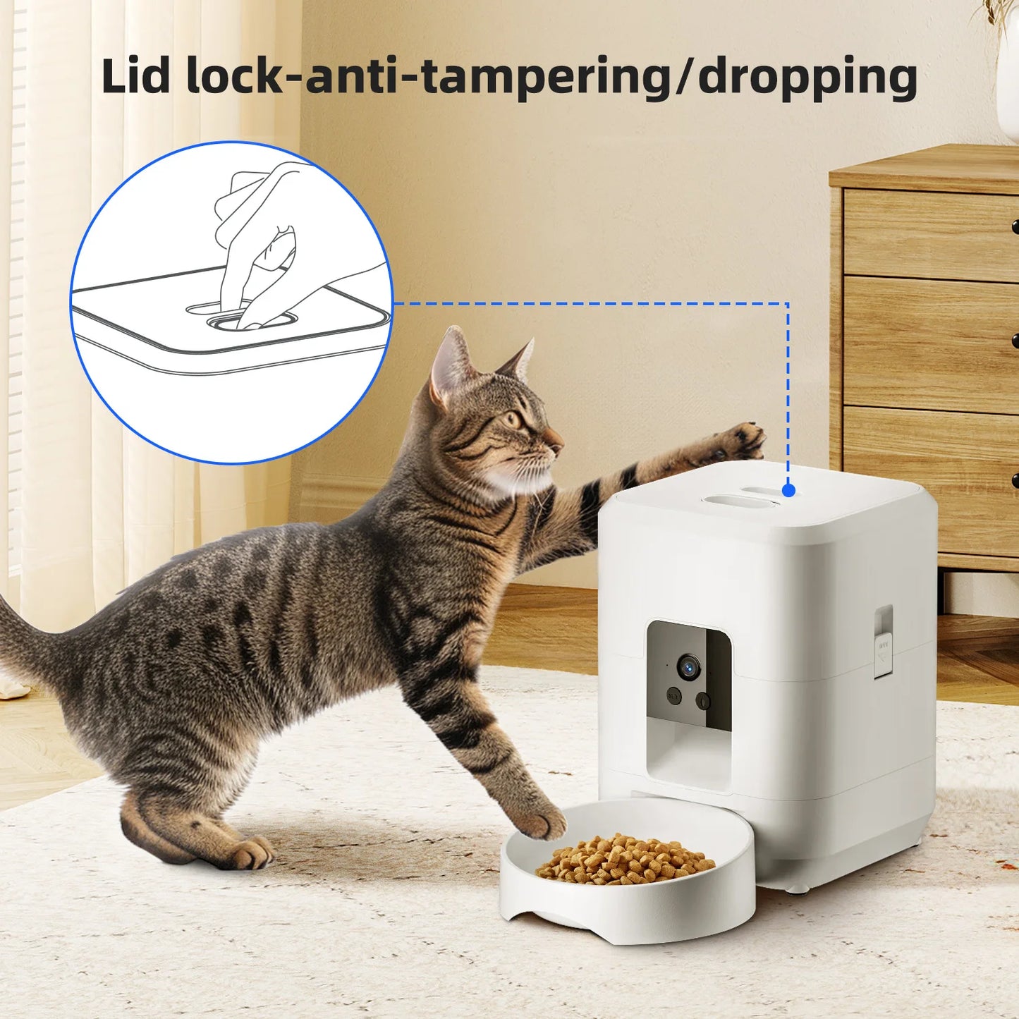 2L Smart Pet Feeder with Video Automatic Feeder Dried Dog Food Dispenser Timed Quantization WIFI Control Cat Feeder Pet Dog Bowl