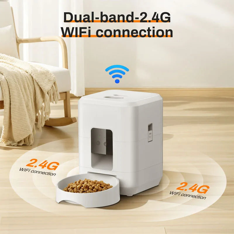 New Automatic Pet Feeder WiFi Version Automatic Cat Food Distributor Intelligently Controlled Pet Feeder Dog Feeder Pet Supplies