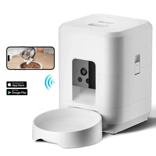2L Smart Pet Feeder with Video Automatic Feeder Dried Dog Food Dispenser Timed Quantization WIFI Control Cat Feeder Pet Dog Bowl