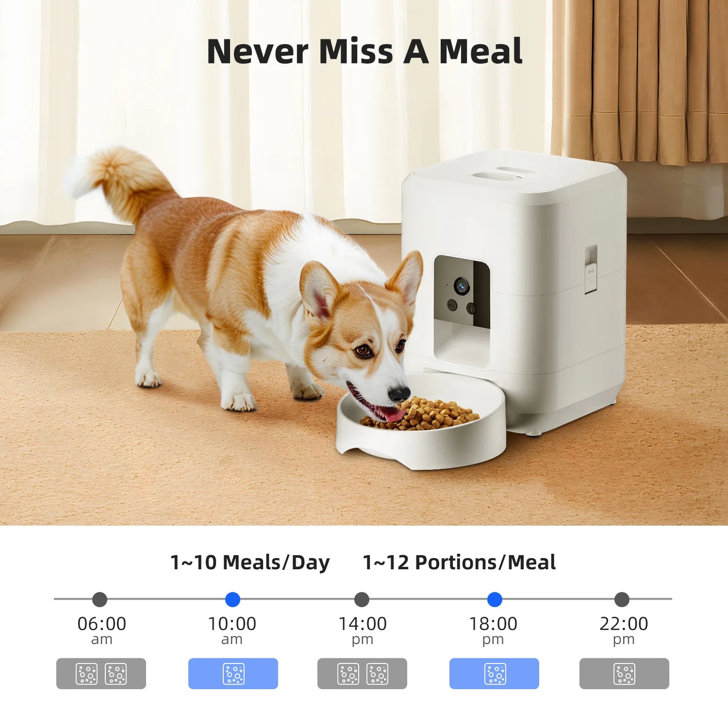 2L Smart Pet Feeder with Video Automatic Feeder Dried Dog Food Dispenser Timed Quantization WIFI Control Cat Feeder Pet Dog Bowl