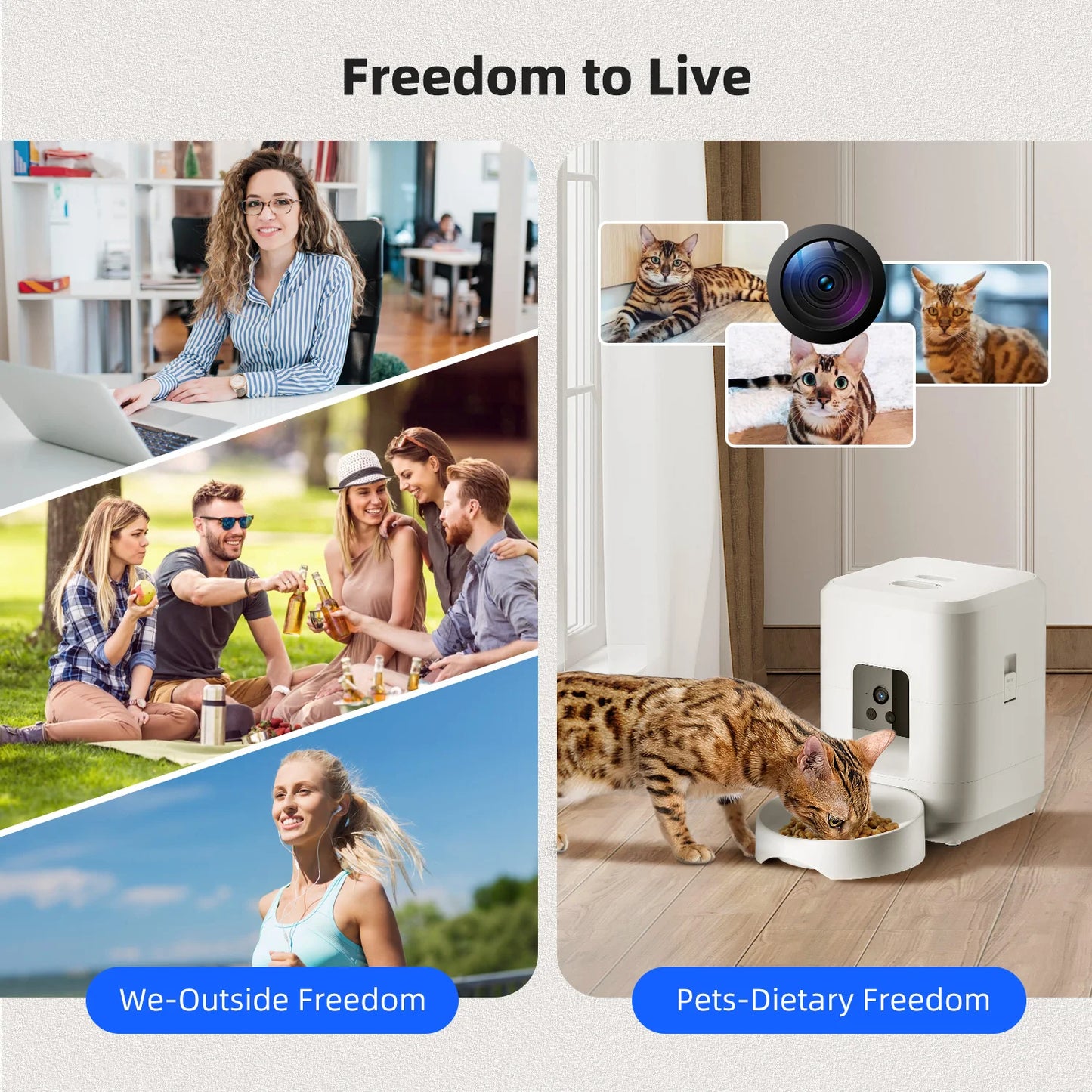 2L Smart Pet Feeder with Video Automatic Feeder Dried Dog Food Dispenser Timed Quantization WIFI Control Cat Feeder Pet Dog Bowl